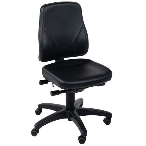 Sedia da officina ergonomica bassa, con rotelle,