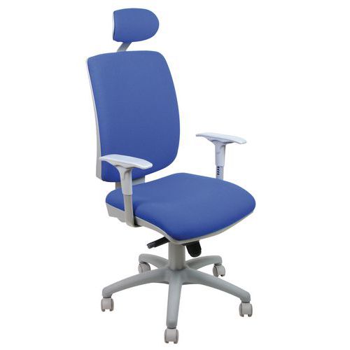 Sedia girevole Dione con PG TGT NO FLAME blu con braccioli,