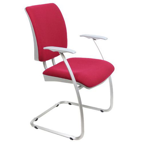 Sedia visitatore DIV Eco rosso con braccioli,