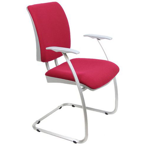 Sedia visitatore DIV Ignifugo rosso con braccioli,