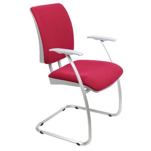 Sedia visitatore DIV Tgt no flame rosso con braccioli,