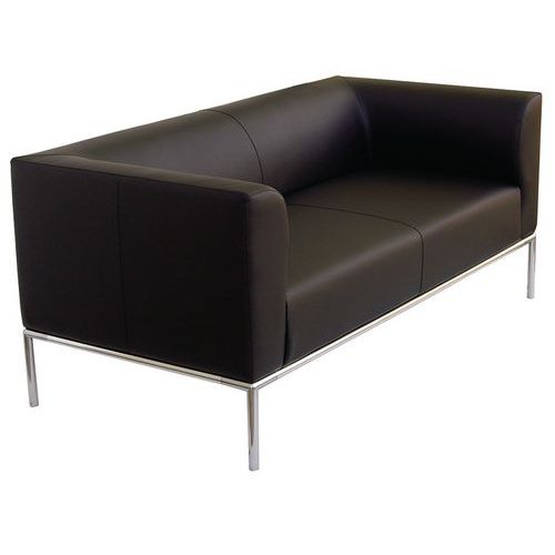 Divano Diwa 2 posti PELLE nero,
