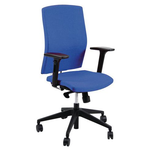 Sedia  EUROPA ECO blu base nera no bracc.,