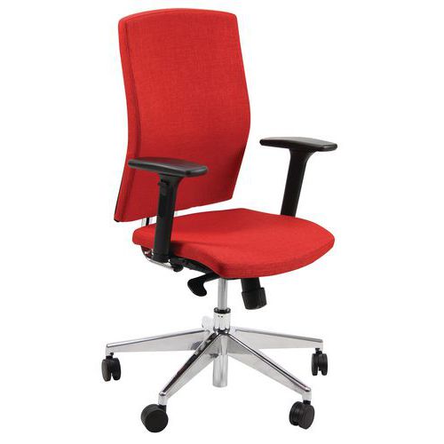 Sedia  EUROPA IGNIFUGO rosso base chromo no bracc.,