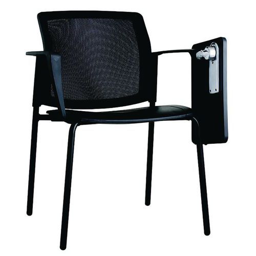 Sedia LOGIN  PPL nero con braccioli,