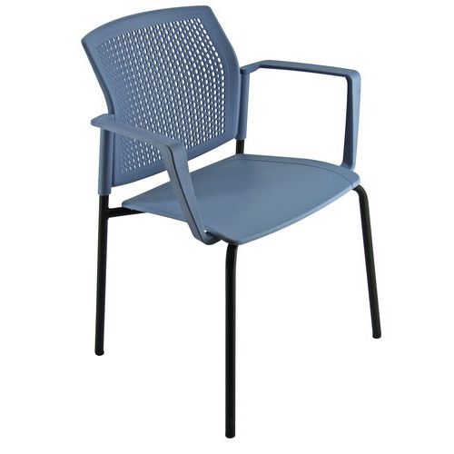 Sedia LOGIN  PPL blu con braccioli,