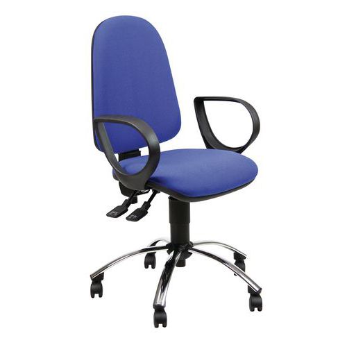 Sedia JupiterbluTGTNOFLAMEcon braccbase acciaio,