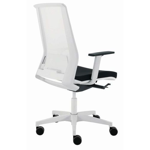 Sedia LIGHT FILI DI LUCE nero braccioli opz base bianca,