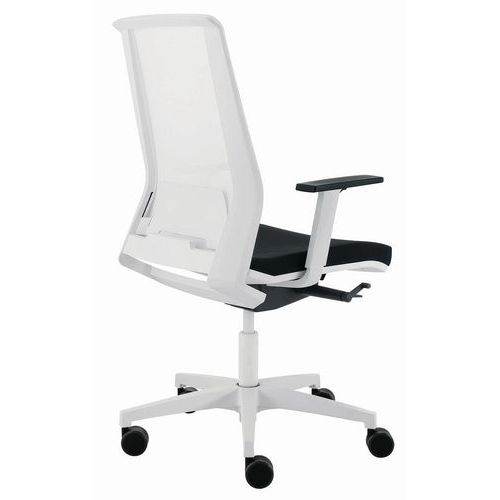 Sedia LIGHT IGNIFUGO nero braccioli opz base bianca,