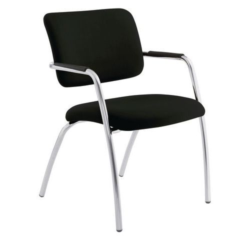 Sedia LITHIUM IGNIFUGO nero con braccioli,