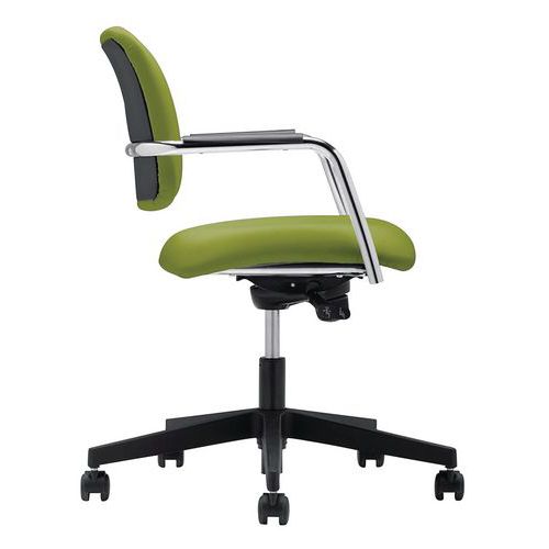 Sedia LITHIUM IGNIFUGO verde con braccioli,