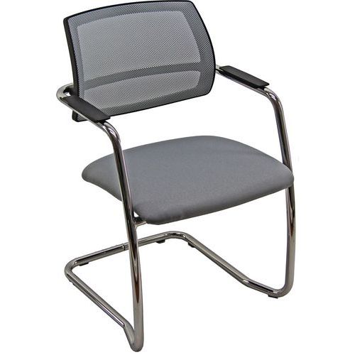 Sedia LITHIUM ECO grigio chiaro con braccioli,