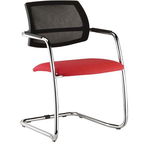 Sedia LITHIUM TARGET NO FLAME rosso con braccioli,