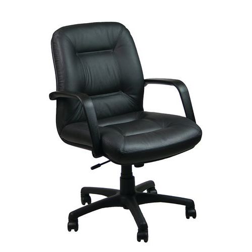 Sedia  PICTOR PELLE nero con bracc.bassa,