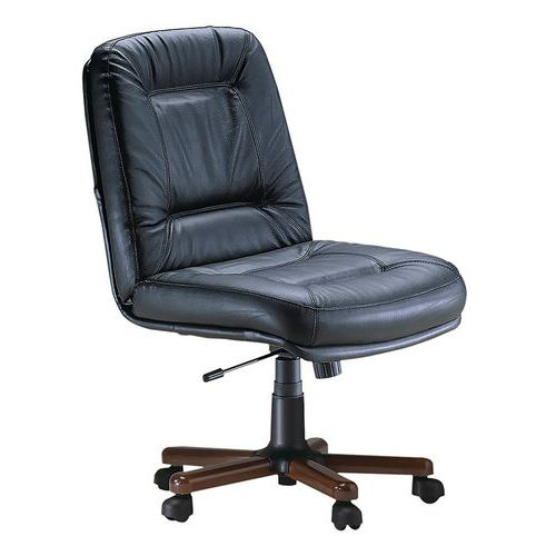Sedia  PICTOR ECO LEATHER nero bassa legno,