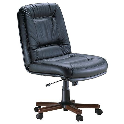 Sedia  PICTOR PELLE nero bassa legno,