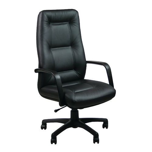 Sedia  PICTOR ECO LEATHER nero con bracc. Girevole,
