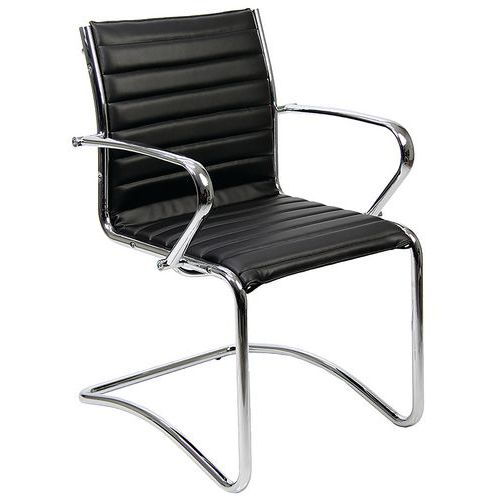 Sedia  POLLUX NEW PELLE nero slitta,