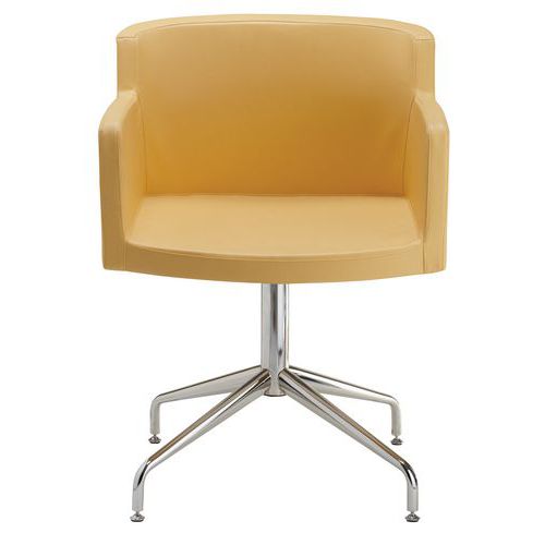 Sedia SMART PELLE giallo su gambe,