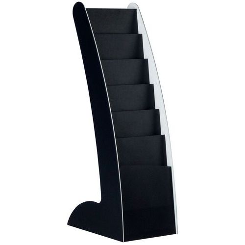 Espositore Courbo Slim 6 scomparti - Nero - Paperflow,