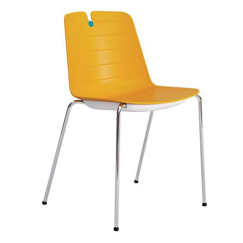 Sedia collettività MINDY PPL arancione su piedi,