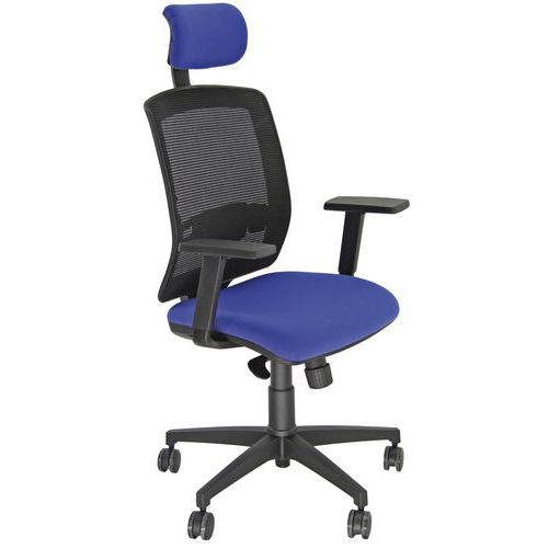 Sedia MOLLY FILI DI LUCE blu con poggiatesta bracc.opz,