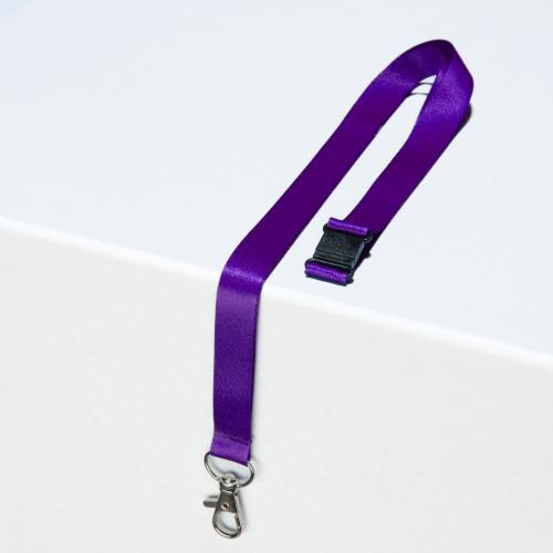 10 laccetti da collo mat riciclato viola con moschettone,