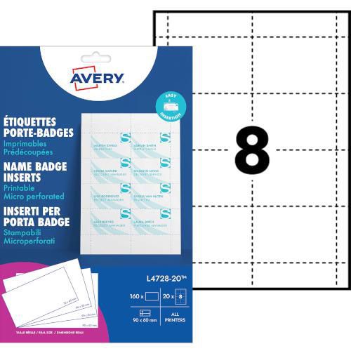 160 inserti microperforati per badge 60 x 90 mm,