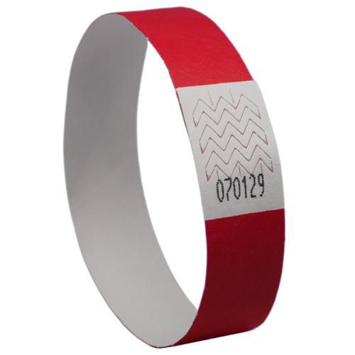 500 braccialetti indistruttibili in carta Tyvek rosso fluo,