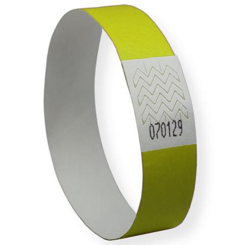 500 braccialetti indistruttibili in carta Tyvek giallo fluo,
