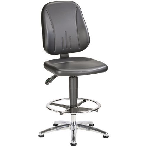 Sedia da officina Bimos antistatica con poggiapiedi e piedini,