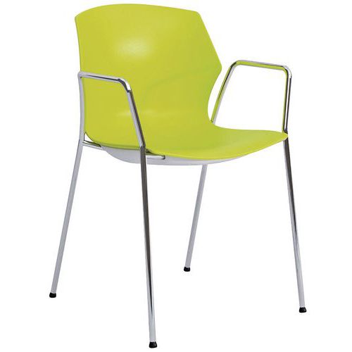 Sedia NO FRILL PPL verde su gambe,