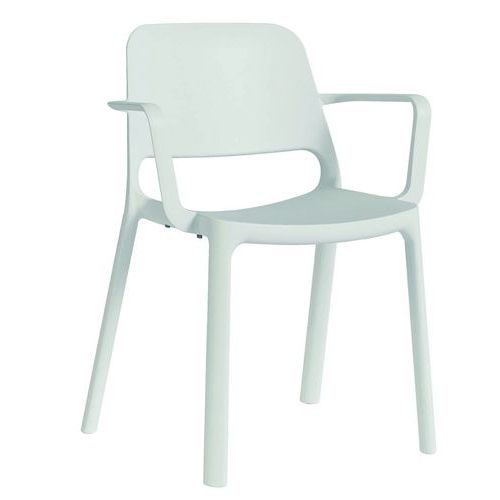 Sedia NUKE PPL bianco con braccioli,