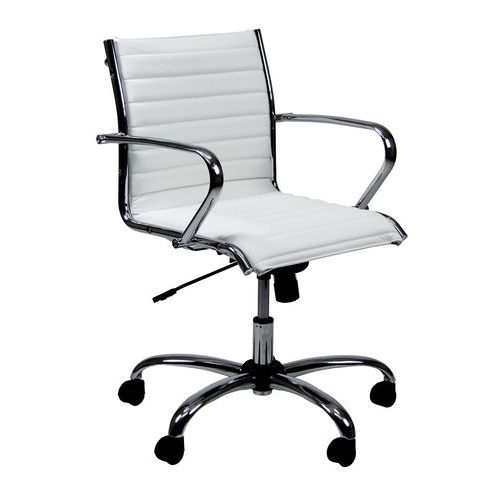 Sedia  POLLUX NEW ECO LEATHER bianco bassa,