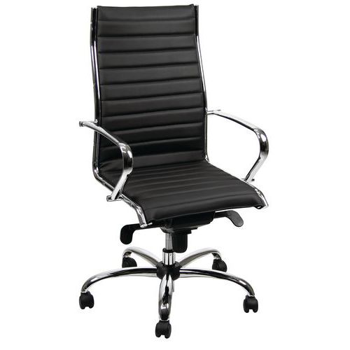 Sedia  POLLUX NEW ECO LEATHER nero alta,