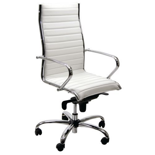 Sedia  POLLUX NEW ECO LEATHER bianco alta,