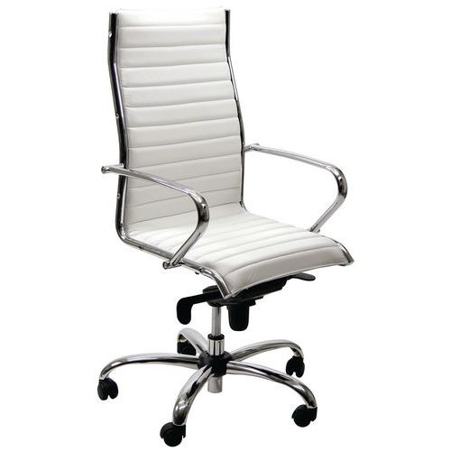 Sedia  POLLUX NEW PELLE bianco alta,