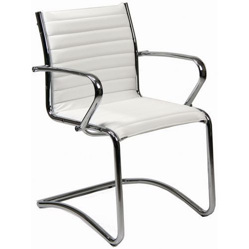 Sedia  POLLUX NEW PELLE bianco slitta,