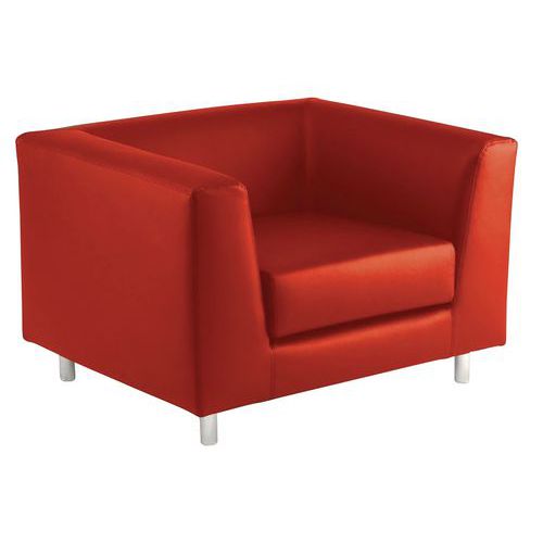 Divano QUAD PELLE rosso 1 POSTO,