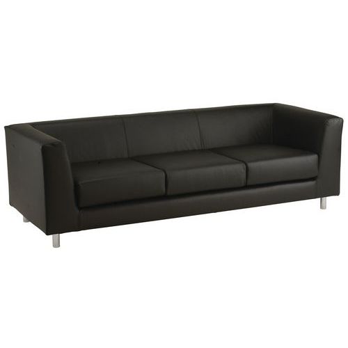 Divano QUAD PELLE nero 3 POSTI,