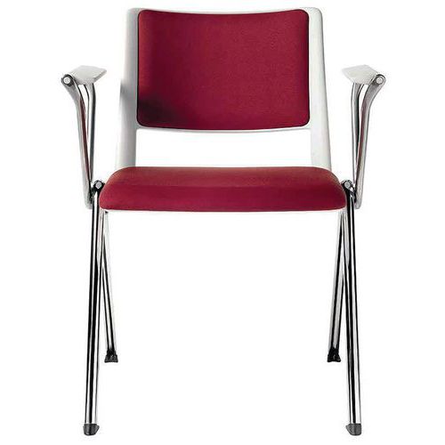 Sedia REVOLUTION ECO rosso bracc.opz. Imbottita,