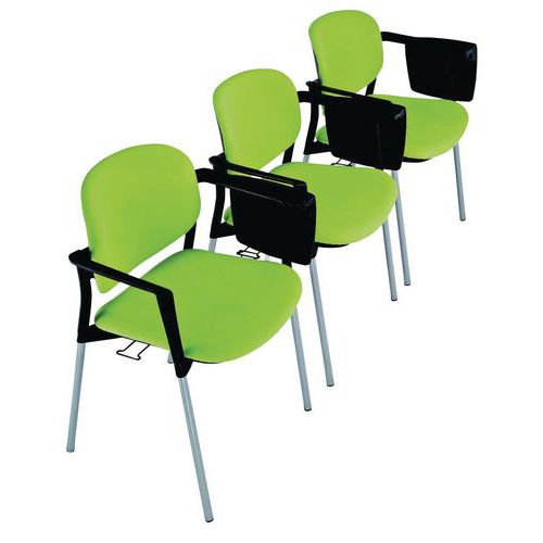 Sedia STEP IGNIFUGO verde con scrittoio,