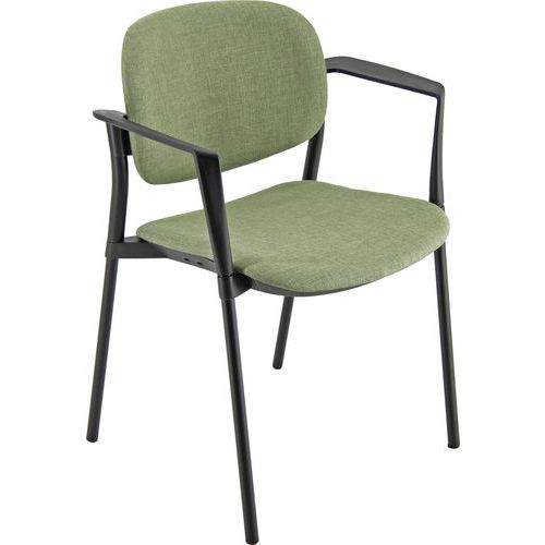 Sedia STEP ECO verde struttura nera,