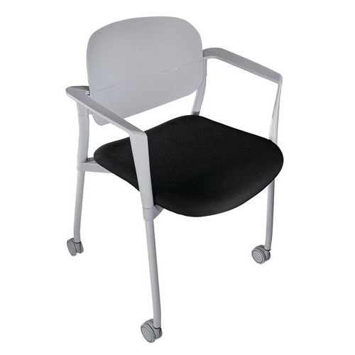 Sedia STEP IGNIFUGO nero su ruote,