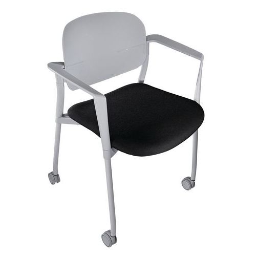 Sedia STEP TARGET NO FLAME nero su ruote,