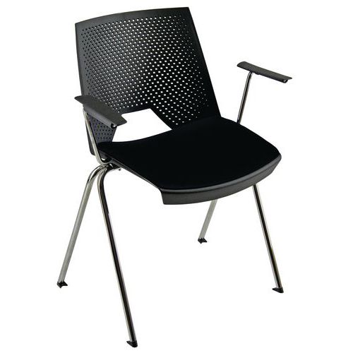Sedia STRIKE PPL nero con braccioli,