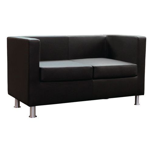 Divano PRAGMA ECO LEATHER nero 2 posti,