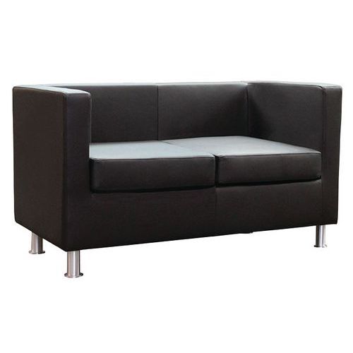 Divano PRAGMA PELLE nero 2 posti,