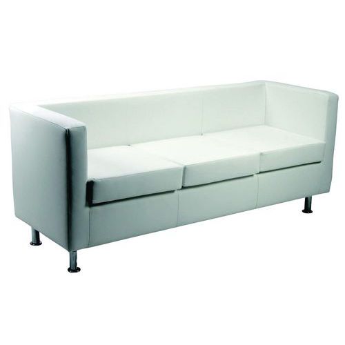 Divano PRAGMA ECO LEATHER bianco 3 posti,