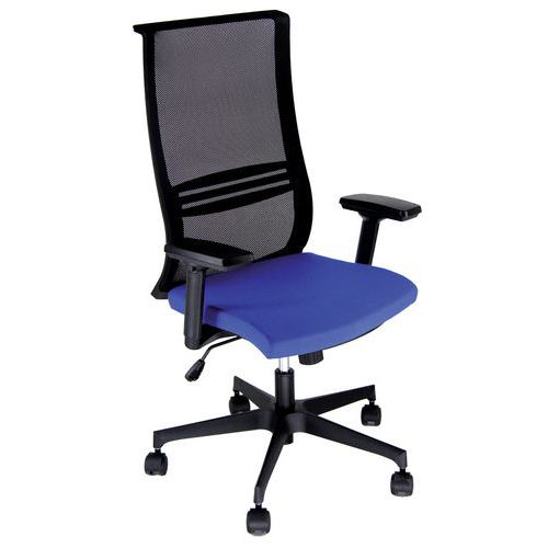 Sedia WING ECO blu base nera bracc.opz.,